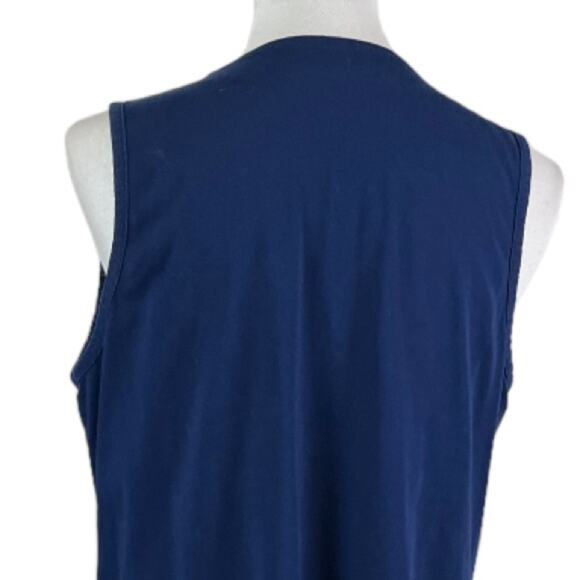 Lands’ End Shift Dress V-neck Sleeveless Soutcache Navy White Women’s Size M - Picture 8 of 10